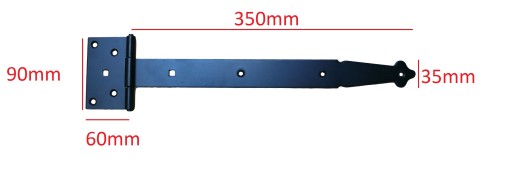 záves konštrukcie altánkových dverí 350mm čierny