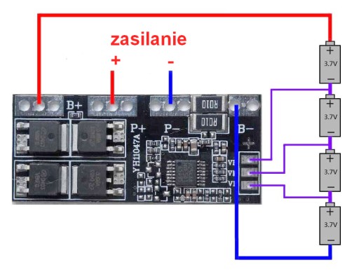 BMS 4S 14,4V 30A nabíjací modul na ochranu článkov.