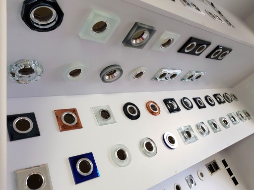 HRUBÉ SKLENÉ ZRKADLOVÉ ZRKADLO LED SQUARE + GU10
