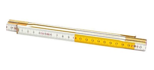 DREVENÝ SKLÁDACÍ METER 1 meter BIELA A ŽLTÁ