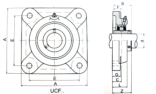 LOŽISKÁ ZOSTAVA UCF 205 POUZDRO LOŽISNÝ hriadeľ 25mm