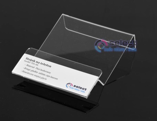 Stojan na TELEFÓN S POPISOM PLEXI 10 cm