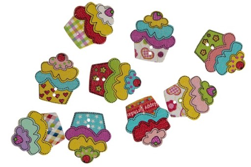 1 kus. gombík cca 25mm cupcake, cupcake, muffin