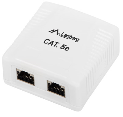 Lanberg nástenná zásuvka 2x RJ-45 Kat. 5E FTP