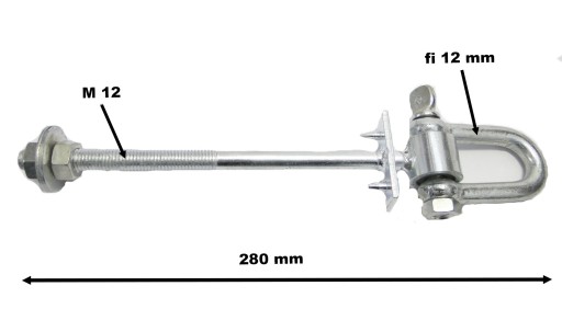HÁKOVÁ MONTÁŽ HÝDANIA S SHAKELOM M12x270 + KOLÍKY 12