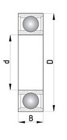 SS ložisko 6902 = 61902 2RS CODEX 15x28x7 nerez