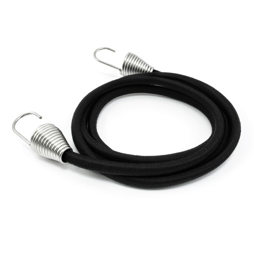 Elastické gumené lano 10mm čierne s háčikom 1m