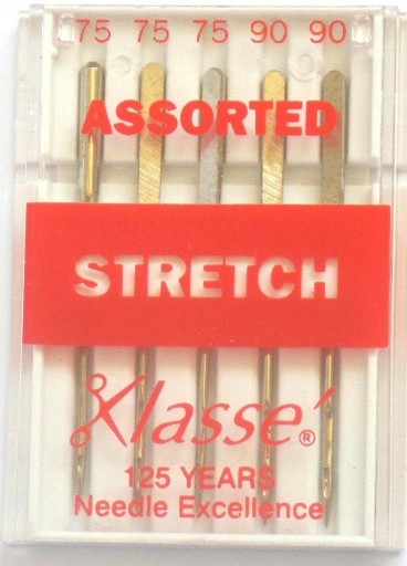 STROJOVÉ IHLY na STRETCH, veľkosť MIX-5ks-tried