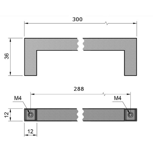 US01 NÁBYTOK S KARTÁČOVANÝM INOX 288mm