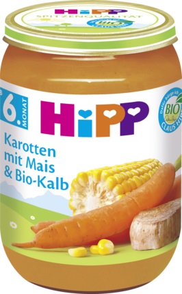 Hipp Bio Mrkva kukuričná teľacia 6m 190g