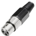 BLACK XLR 3pinový konektor mikrofónu pre kábel (1983