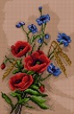 Plátno s potlačou 11ct na krížikový steh 18x28 cm mak a nevädza (5441)