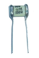SĽUDOVÝ KONDENZÁTOR 300pF 250V Strieborná sľuda 4 kusy