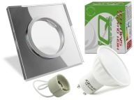 SET SKLENENÉ STROPNÉ SVIETIDLÁ + GU10 5W LED CW