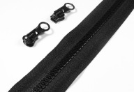 Posúvač Zips páska 5mm KOCKY 1mb + 2 štipce