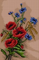 Plátno s potlačou 11ct na krížikový steh 18x28 cm mak a nevädza (5441)