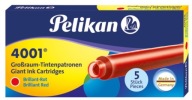PELIKAN NÁPLNE DLHÝCH PERO 5 KS. ČERVENÁ