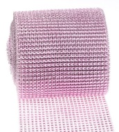Ozdobné kamienky s diamantovou zirkónovou stuhou Ružové kamienky 12cm x 9,2m