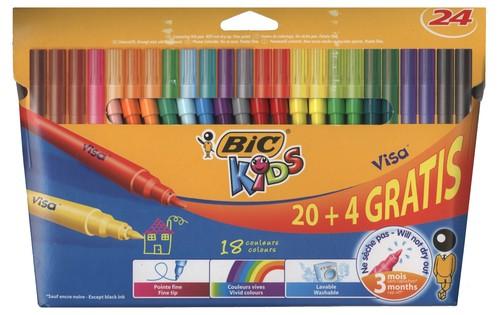 UMÝVAJÚCE ŠKOLSKÉ VÝLETY, ZNAČKY, UMÝVAJÚCE ŠKOLY Bic Kids Visa 24 FAREBNÝCH PÚDROV