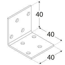 Montážny uholník - KM1 40x40x40x2 (2 kusy)