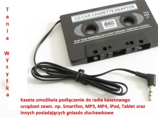 AUX KAZETOVÝ ADAPTÉR - 3,5mm jack pre MP3 RÁDIO