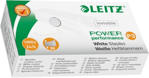 Leitz biele sponky, neviditeľné na papieri 24/6,