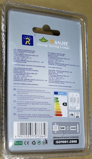 LED vlákno R7S 5W = 40W 430lm 78mm teplá studená