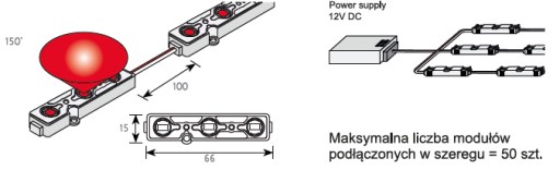 SAMSUNG LED modul 3x 5630 1W GOQ IP68 Cold 10000K