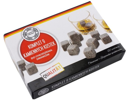 Chladiaca KAMEŇOVÁ KOCKA na whisky/nápoje, 9 ks