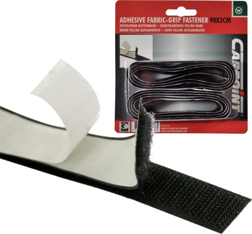 CarPoint pevná páska na suchý zips na pripevnenie tašiek ku kufru 90x2cm 2ks