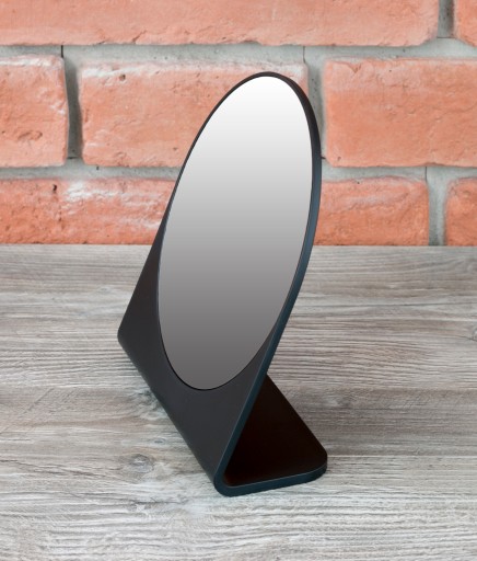 STOJATÉ ZRKADLO do šatníka, čierne, okrúhle, 19 cm