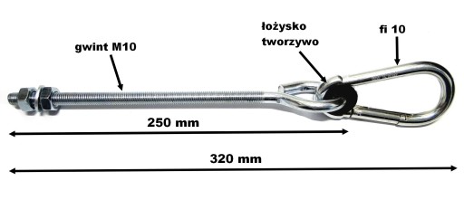 HÁČKOVÁ MONTÁŽ HÝDANIA + KARABÍNA M10x250 CENA!