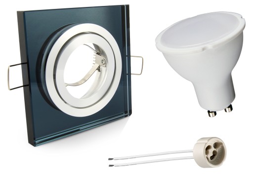 SET: sklenená objímka, strojček + GU10 10W LED žiarovka