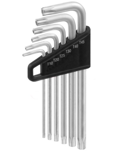 TORX KEY SADA hviezdicových skrutkovačov t10-t45 6 ks