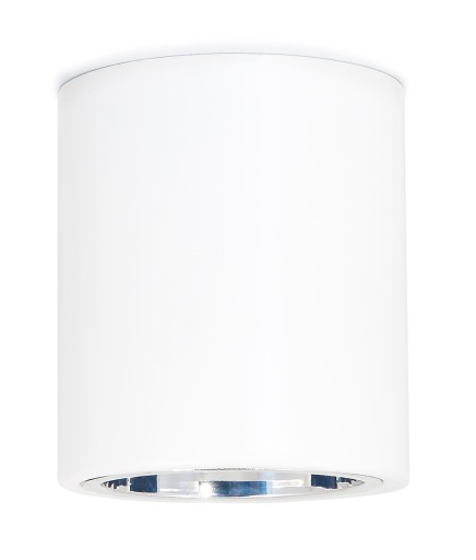 Prisadené okrúhle svietidlo E27, pevné, BIELY JUPITER 10 98x115mm IP20 Goldlux