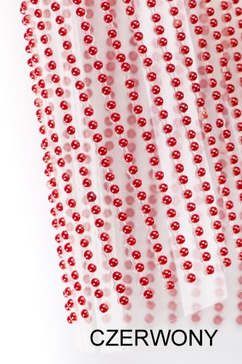 ČERVENÉ PERLY, SAMOLEPIACE PERLY, 2mm štras