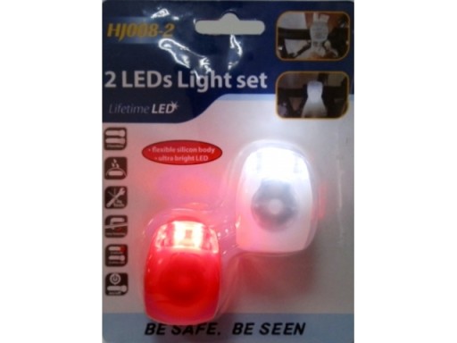 BICYKELOVÉ OSVETLENIE SILIKÓNOVÉ 2 LED LAMPY