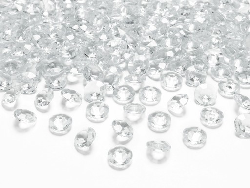 Diamantové konfety 100 ks 12 mm Svadobné bezfarebné