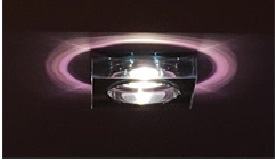 HRUBÉ SKLENÉ ZRKADLOVÉ ZRKADLO LED SQUARE + GU10