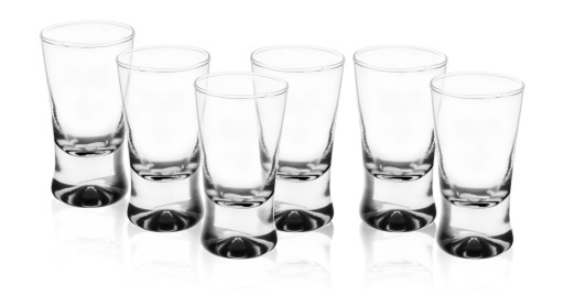 Sada 6 rovných pohárov na vodku, 25 ml