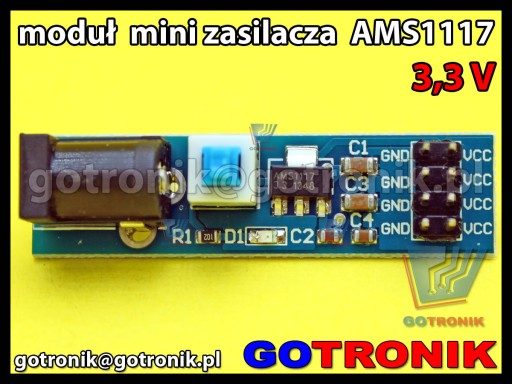 AMS1117-3V3 napájací modul s DC zásuvkou ____|076