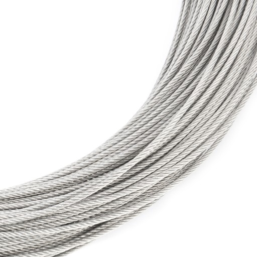 Oceľové lanové lano, NEREZOVÝ INOX, kyselinovzdorné, výplet, 7x19, 2mm, 5m