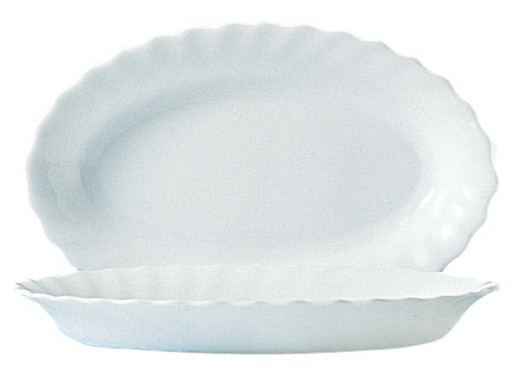 OVÁLNY TANIER SO SLEDEMI 22 CM TRIANON LUMINARC BIELY 22x13,5 cm