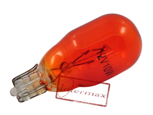 ORANŽOVÁ ŽIAROVKA 12V 10W T13 CELOSKLENÁ W5W