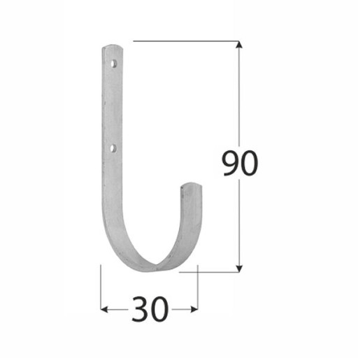 HÁK MALÝ GARÁŽOVÝ 9x3cm HMU 90x30mm UNIVERZÁLNY DRŽIAK NA STENU na drobnosti