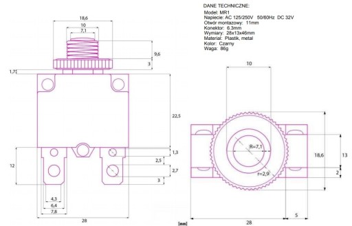 ISTIČ MR1 10A 250V POISTKA (4474)