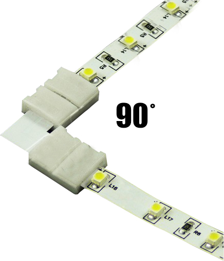 Rohový konektor pre RGBW LED pásik + klipy