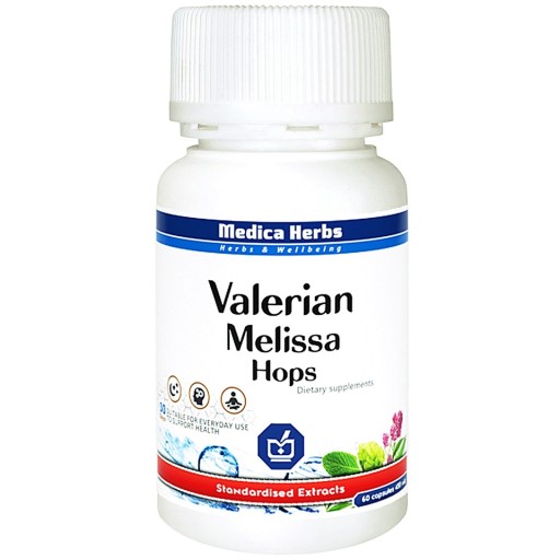 Medica Herbs VALERIANA Valeriána lekárska 60 kapsúl DOBRÝ RELAX HLOBOKÝ SPÁNOK