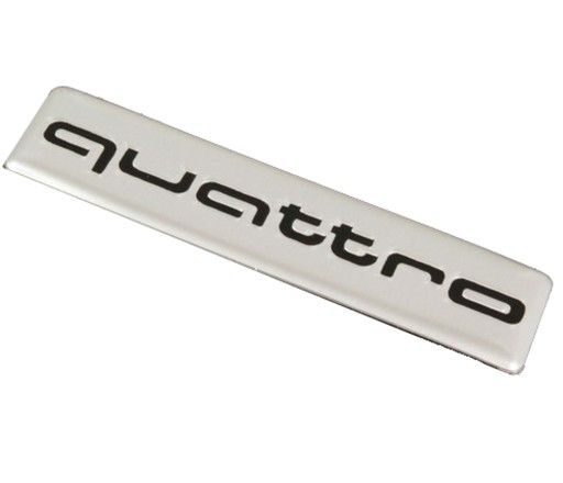 NÁLEPKA HLINÍKOVÝ ZNAK CHROME QUATTRO 3D