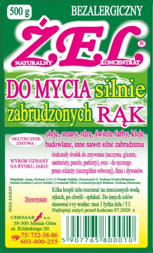Zdravotný a bezpečnostný gél na umývanie rúk 0,5L SILNÁ NEČISTA